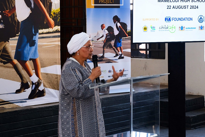 ChildSafe South Africa Executive Director, Zaitoon Rabaney, presents the “Walking Safely to School” project.