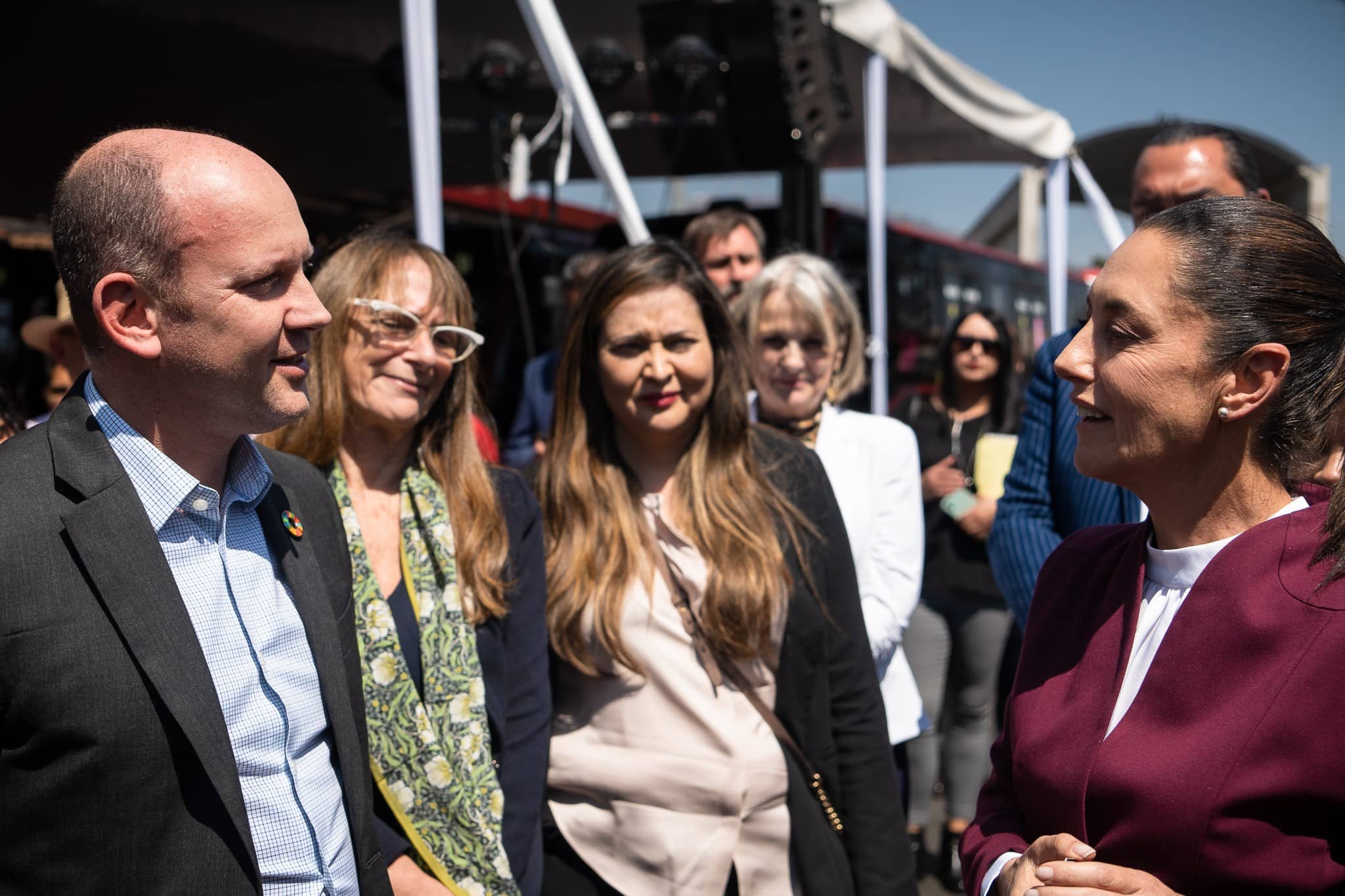 Briefing Mexico City Mayor Claudia Sheinbaum.