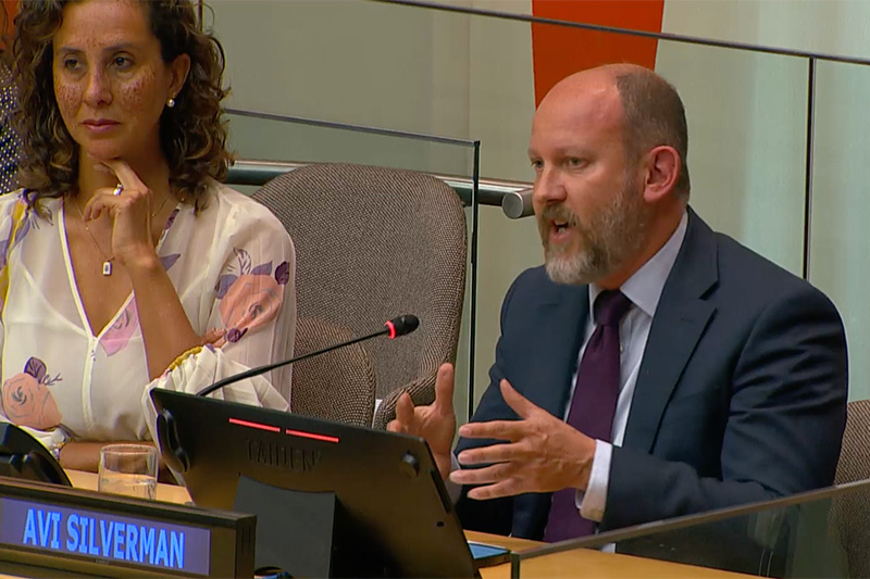 Interim Executive Director Avi Silverman speaking at the Action Dialogue ‘From Commitments to Action - Identifying Priority Actions for the 2026 High Level Meeting on Road Safety,’ held at the United Nations Headquarters in New York.