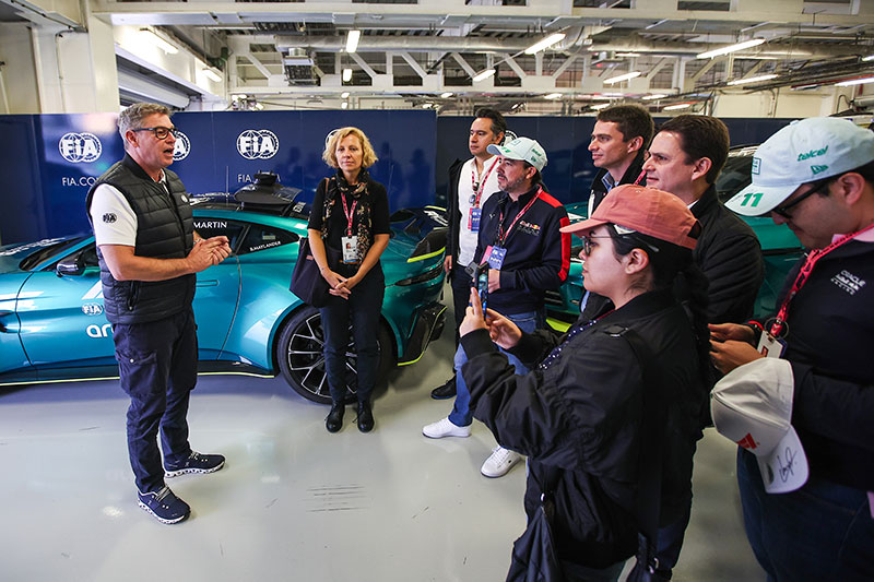 The group joined safety briefings from the FIA.