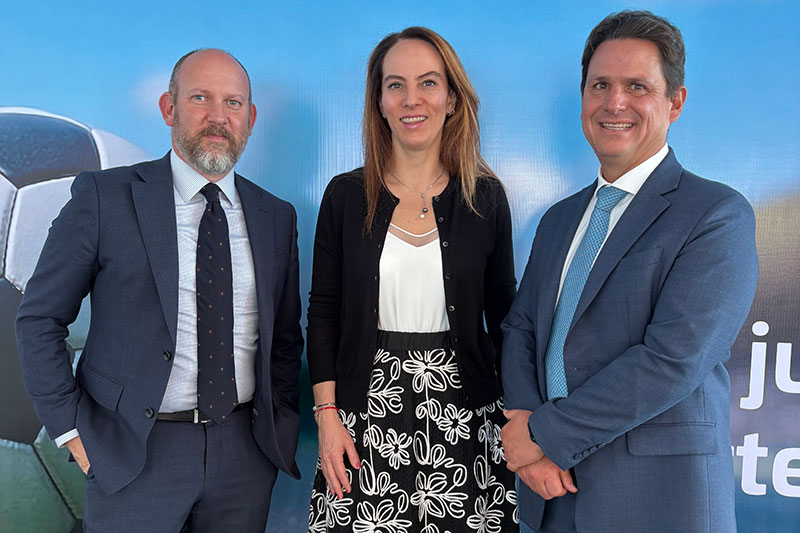 Interim Executive Director Avi Silverman joined Gabriela Cuevas, the Mexico Representative to the FIFA World Cup and Bosco Martí, President of the Aleatica Foundation for Road Safety for the launch of the project.