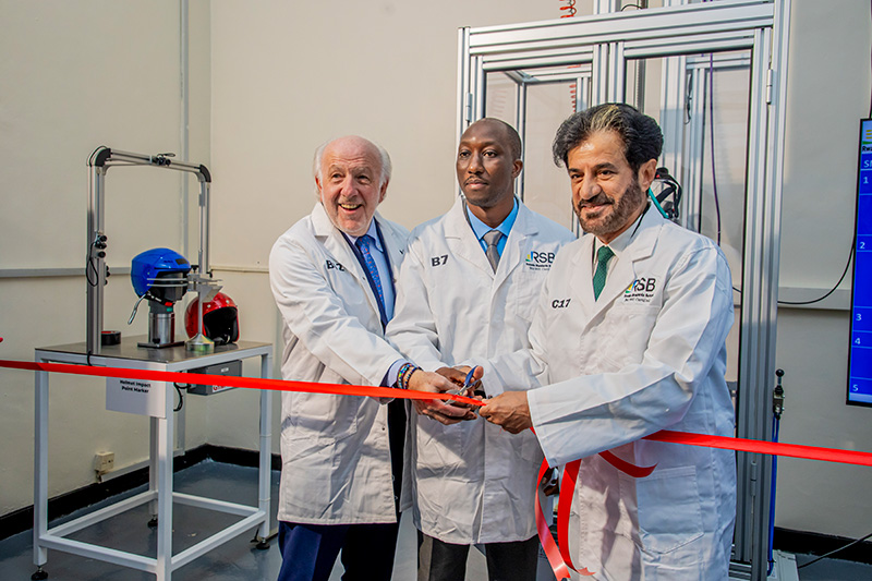 The testing laboratory was officially opened by FIA Foundation Chair David Richards CBE, Infrastructure Minister Dr Jimmy Gasore, and FIA President Mohammed Ben Sulayem.